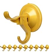 Antimbee 10-Pack Suction Cup Hooks, Load Up to 11lbs Reusable Yellow Shower Glass Hanger and Hold...