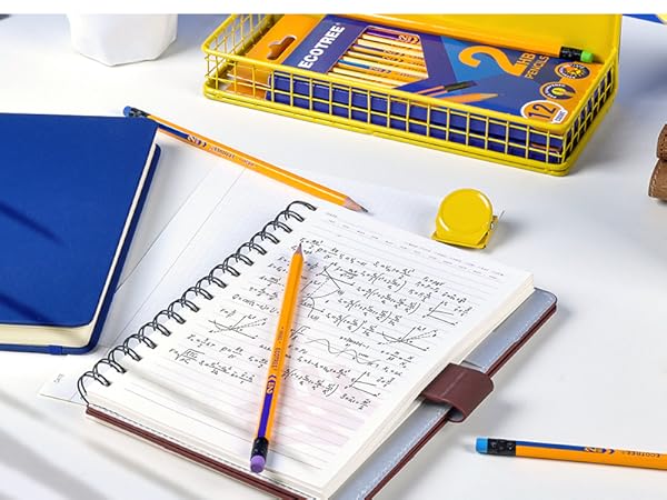 Break-resistant HB lead writes smoothly on all paper types, balance dark lines with durability