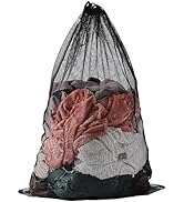 Kimmama Heavy Duty Coarse Mesh Drawsting Laundry Bag, 24'' x 36'' Super Sturdy Draw String Bag,Ju...
