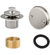 Artiwell Lift & Turn Tub Trim Set with Two-Hole Overflow Faceplate, All Brass Bathtub Conversion ...