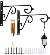 QTJUST Hanging Plant Bracket 2Pack 12inch,Metal Wall Hook,Anti-Rust Indoor Outdoor Wall Hangers f...