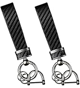 Turcee 2PCS Carbon Fiber Car Keychain Kit,Gift for Men and Women,Quick Release Spring with D-Ring...