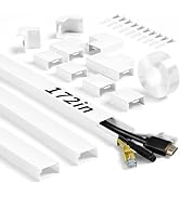Wall Cable Hider to 3-4 Wires, LZEOY 172in Cord Hider for Wall Mount TV, White Cord Covers for Wi...