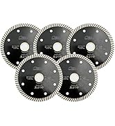 SHDIATOOL Super Thin Diamond Turbo Blade 5PCS 4 Inch Cutting Porcelain Ceramic Tile Granite Dia 1...