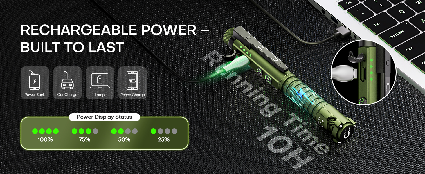 edc flashlight rechargeable.