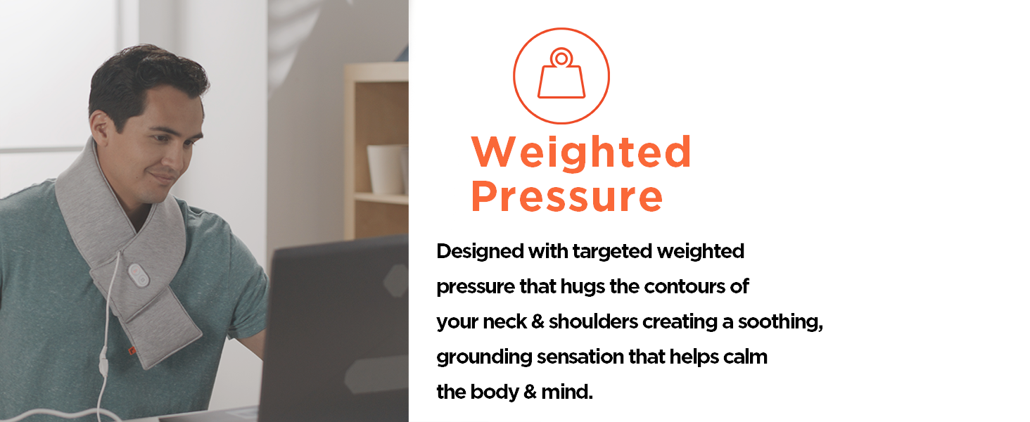 calming heat heating heated hot warm massage massager vibrations weighted weight pack neck shoulder