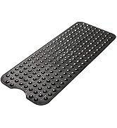 AmazerBath Bath Tub Mat, 40 x 16 Inches Non-Slip Shower Mats with Suction Cups and Drain Holes, B...