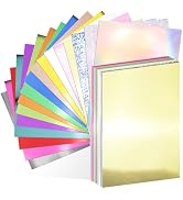 30 Pack Metallic Cardstock Paper Sheets, 8" x 12" Color Foil Mirror Shimmering Paper 250gsm/92lb ...