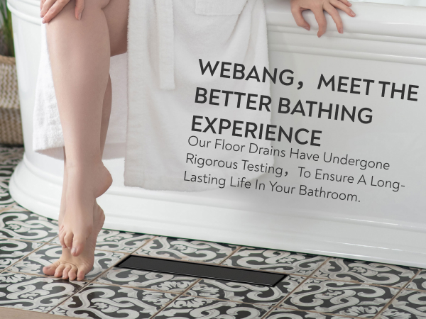 black linear shower drain