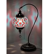 GOGERS Swan Neck Turkish Moroccan Lamp Handmade Stained Mosaic Glass Vintage Lamp Shade Bohemian ...
