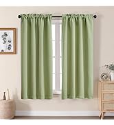 Aiyufeng Sage Green Blackout Curtains for Bedroom 63 Inch Length 2 Panels Set, Solid Thermal Insu...