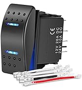 Nilight Momentary Rocker Switch Toggle ON Off ON Switch DPDT 7Pin 12V 24V Switch Jumper Wires Win...