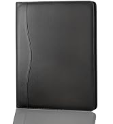 Leather Portfolio Binder 5 x 8, Mini Soft Leather Padfolio A5 Business Binder Legal Writing Pad J...