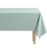 HOMOHEINI Rectangle Vinyl Tablecloth, 100% Waterproof Oil Proof Plastic Table Cloth, Wipeable Tab...
