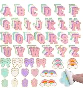 Dfqsofd 136Pcs Chenille Letter Patches Self Adhesive Stickers for DIY | 3D Fuzzy Embroidery Cheni...