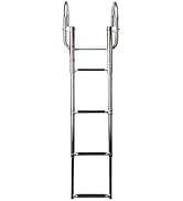 Amarine Made 4 Steps Boat Ladder Folding Pontoon Boat Ladder Stainless Steel Telescoping Dock Lad...