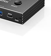 DUOPURUI USB 3.0 Switch 2 Computers Sharing USB C & A Devices,Easy One-Click Device Switching wit...