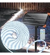 50Ft Solar Strip Lights Outdoor, Waterproof LED Light Strip Auto On/Off, Rechargeable Strip Light...
