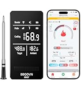 BBQOVN Smart WiFi Wireless Meat Thermometer, Sub-1G 656FT Range, 7-Sensor Probe, Standalone LED B...
