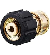 FIXFANS Pressure Washer Quick Connect Adapter, 3/8 Inch Socket to M22 14mm Metric Fitting for Pre...
