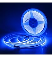Aclorol 32.8ft Blue Led Strip Lights COB Led Strip Light 24V Flexible LED Tape Light for Bedroom ...