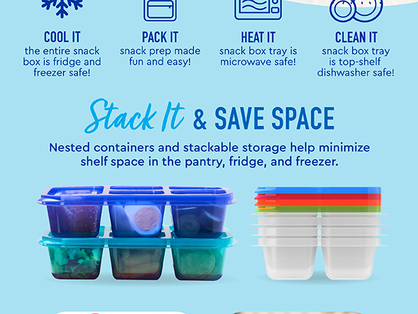 stack it and save space nested containers stackable storage fridge and freezer safe dishwasher safe