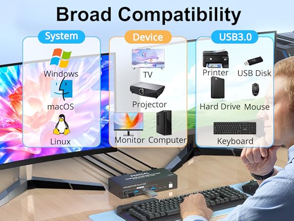kvm switch 2 pc 2 monitor