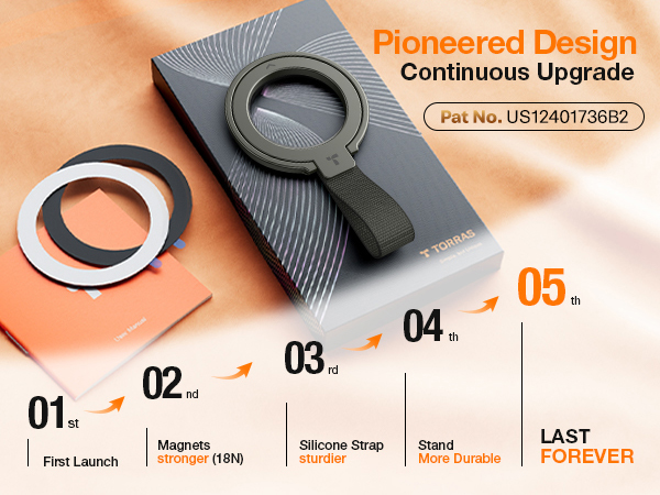 magnetic phone grip magsafe ring holder kickstand