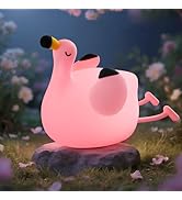 YISUN Flamingo Night Light for Kids, Soft Silicone Nursery Night Lamp Rechargeable LED Bedside La...