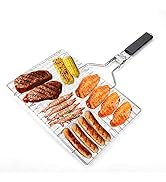 Fish Grill Basket, Folding Stainless Steel Fish Grilling Rack for Grill, Outdoor Camping BBQ Gril...