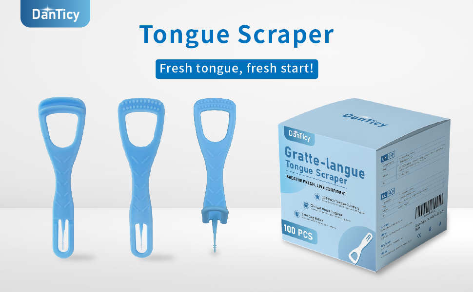 Tongue Cleaner, Tongue Scraper, Disposable, Plastic Scraper
