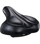 DAWAY C50 Oversized Comfortable Bike Seat - Extra Wide Bike Saddle Replacement with Memory Foam C...