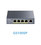 Cudy GS1005P 5 Port Gigabit Ethernet Unmanaged PoE+ Switch, with 4 x PoE+ @ 60W, Desktop/Wall, St...