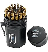 GMTOOLS 29PCS Drill Bit Set, M2 HSS, 135°Tip, Twist Jobber Length Drill Bit Kit for Hardened Meta...