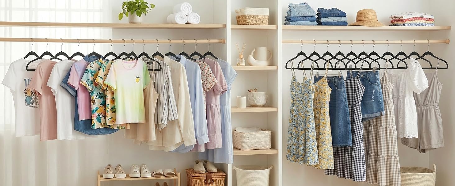 Black ABS plastic hangers: organize wardrobe, suit various clothes, easy hang