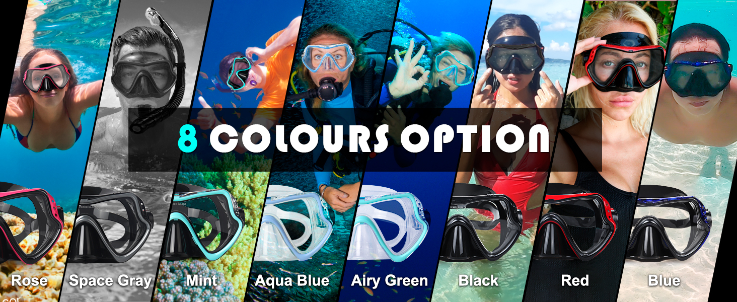 Swim Goggles Adult with Nose Cover, Clear Diving Mask Wide View No Blurring for Men Women Youth