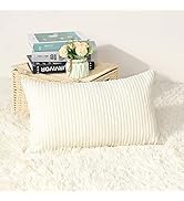 Artscope Cozy Striped Corduroy Pillow Covers Super Soft Decorative Oblong Throw Pillow Covers Cas...