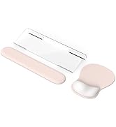 iCasso Keyboard Wrist Rest,Beige Ergonomic Mouse Pad with Wrist Support,Acrylic Clear Keyboard St...