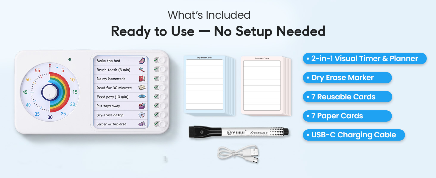 2 in 1 visual timer task board adhd autism dry erase chore chart visual schedule kids adults