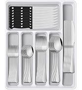 49 Pieces Silverware Sets With Organizer And Steak Knives,Stainless Steel Flatware Sets Service F...