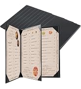 FLKQC Restaurant Menu Covers Holders 8.5" X 11" | Pack of 10 Synthetic Leather 4 View Menu Holder...