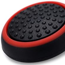 Macro close-up of silicone thumb grip showing micro-dot anti-slip texture surface