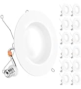 Sunco Lighting 12 Pack Retrofit LED Recessed Lighting 6 Inch, 2700K Soft White, Dimmable Can Ligh...
