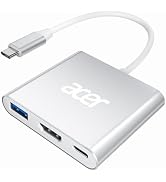 Acer USB C to HDMI Adapter, 4K USB C Hub with 100W PD, USBA 3.0 Port, HDMI to USBC Multiport Digi...