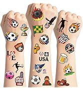 100-Piece Temporary Soccer Tattoo Set – Premium Football Designs, Pre-Cut for Easy Application, I...