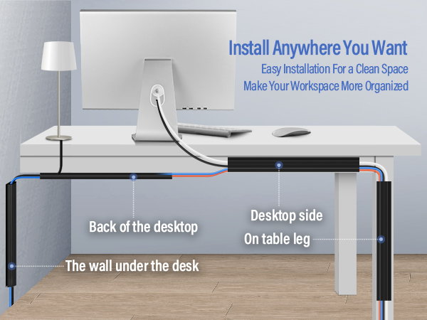 Cable Management Under Desk J Channel Cable Raceway No Drilling Under Desk Cable Management Tray