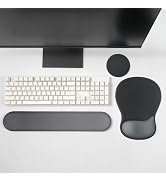 Gel Wrist Rest with Mouse Pad, Grey Ergonomic Office Mousepad with Wrist Support Wrist Rest for C...