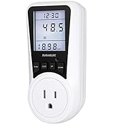 SURAIELEC Watt Meter, Plug-in Socket Power Meter, Auto Cost Calculator, Backlit Large Display, Ov...