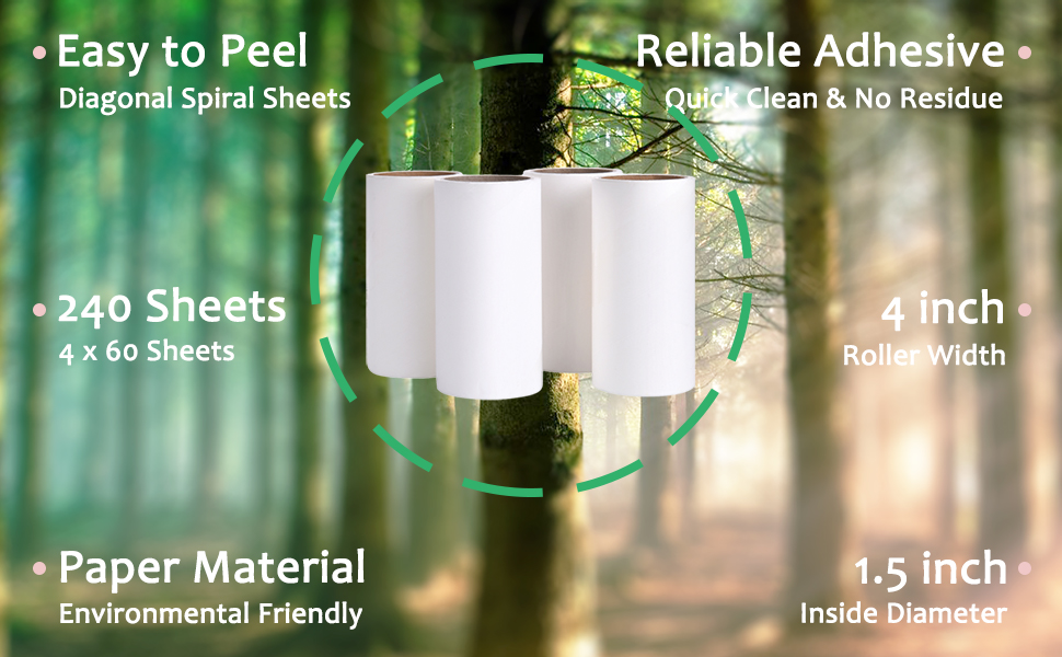 4 inch Lint Roller Refills
