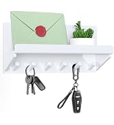 BOSSCASA Decorative Acrylic Key Holder - Wall Mount Key Hooks with Shelf, Entryway Key Rack, Mail...
